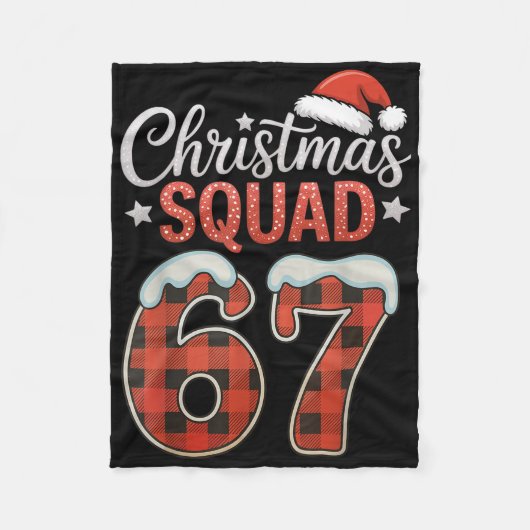 Couverture Polaire Drôle 67 Six Sept Mème Brainrot 67 Équipe de Noël (Devant)