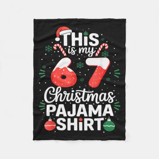 Couverture Polaire Drôle 67 Six Sept Mème Brainrot Cringe Noël (Devant)