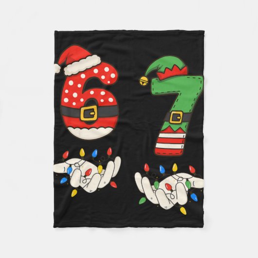 Couverture Polaire Drôle 67 Six Sept Mème Couple Correspondant Noël  (Devant)