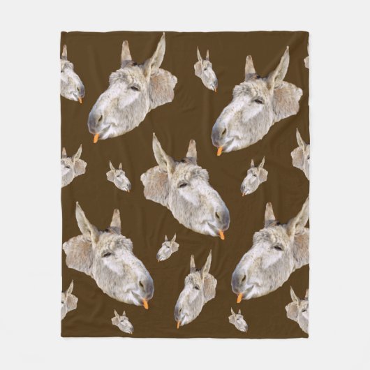 Couverture Polaire Drôle Âne Mangeant Une Carotte, (Devant)