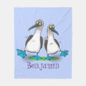 Couverture Polaire Drôle bleu pieds croisés dessin de dessins animés (Devant)