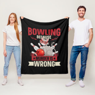 Couverture Polaire drôle Bowling meurtre amoureux de les chats sport