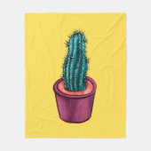 Couverture Polaire Drôle Cactus Pot Jaune Bizarre Trippé Psychédéliqu (Devant)