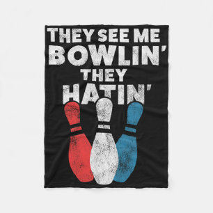 Couverture Polaire Drôle cadeau Bowling pour hommes femmes ou papa