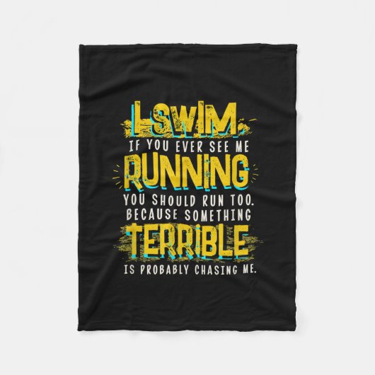 Couverture Polaire Drôle cadeau de natation pour nageur (Devant)