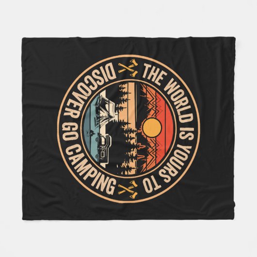 Couverture Polaire Drôle Camping Campfire Smores Citation (Devant (Horizontal))