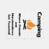 Couverture Polaire Drôle Camping Dire avec Marshmallows et amis (Devant (Horizontal))