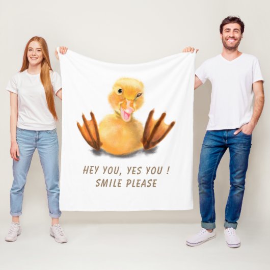 Couverture Polaire Drôle Canard Joué Wink Joyeux Smile Cartoon (En situation)