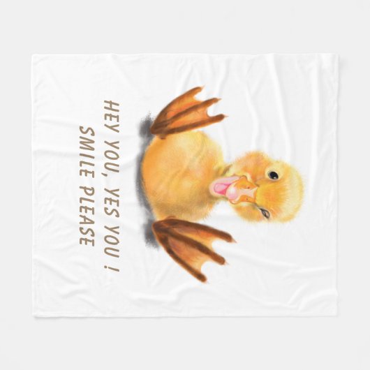 Couverture Polaire Drôle Canard Joué Wink Joyeux Smile Cartoon (Devant (Horizontal))