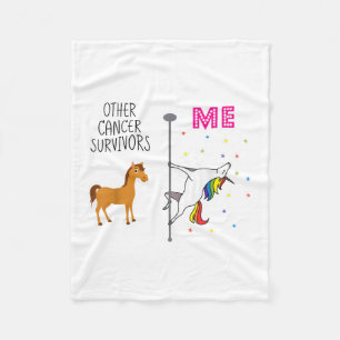 Couverture Polaire Drôle Cancer du sein Survivant Unicorn Rainbow Le