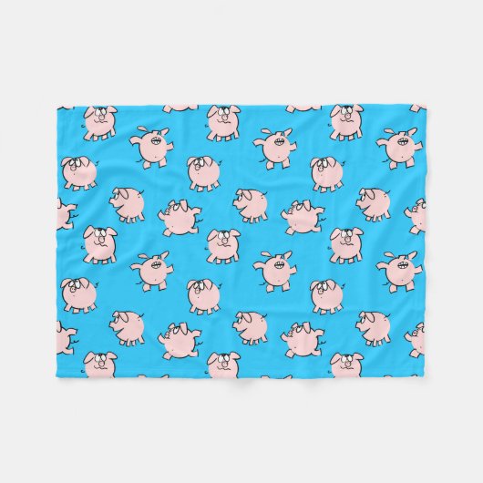 Couverture Polaire Drôle Cartoon Comics Cochon Choisir la couleur FB (Devant (Horizontal))