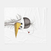 Couverture Polaire Drôle Cartoon Egret (Devant (Horizontal))