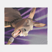 Couverture Polaire Drôle chanter âne ferme animal violet Arrière - pl (Devant (Horizontal))