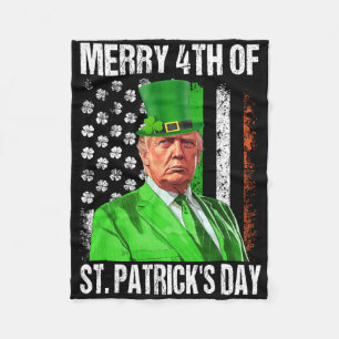 Couverture Polaire Drôle chapeau de lutin de Trump joyeux 4ème St Pat