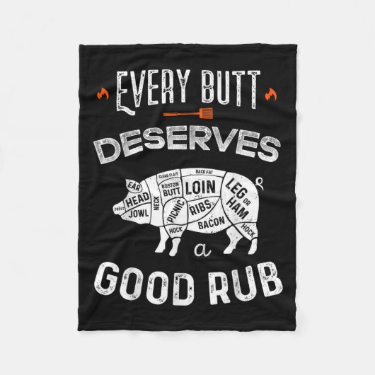 Couverture Polaire Drôle Chef Barbecue Chaque Bouton Mérite Un Beau B (Devant)