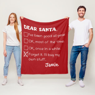 Couverture Polaire Drôle Cher Père Noël J'ai été bonne liste de vérif