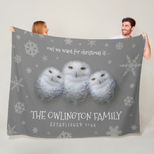 Couverture Polaire Drôle Chouette que nous voulons pour Noël ... Chou