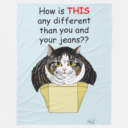 Couverture Polaire drôle Chubby Tabby Cat Box (Devant)