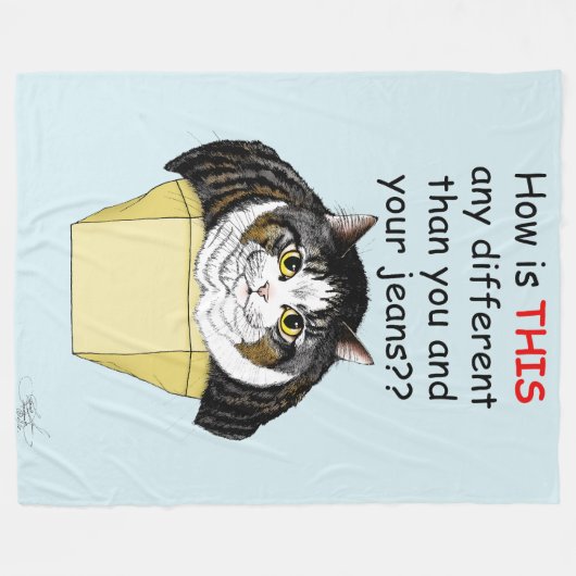 Couverture Polaire drôle Chubby Tabby Cat Box (Devant (Horizontal))