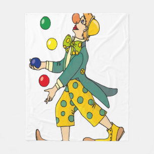 Couverture Polaire Drôle Clown Jouant Avec Des Boules Colorées