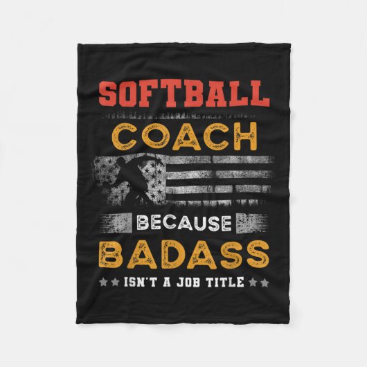 Couverture Polaire Drôle Coach Softball Cadeau Pour Hommes, Bad Softb (Devant)