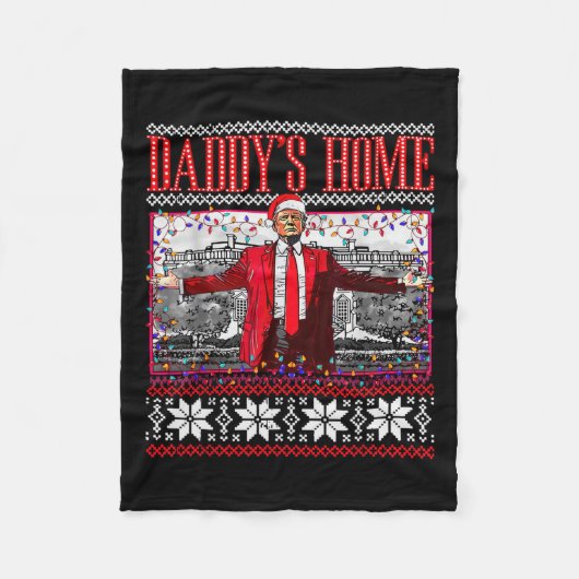 Couverture Polaire Drôle Daddy's Home Trump laide pull de Noël Xm (Devant)