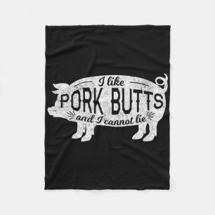 Couverture Polaire Drôle de BBQ J'aime les fesses de porc et je ne pe