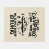 Couverture Polaire Drôle de camping à boire des paroles (Devant (Horizontal))