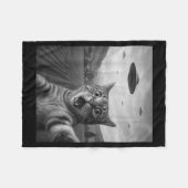Couverture Polaire Drôle de chat éd surpris selfie avec un chat alien (Devant (Horizontal))