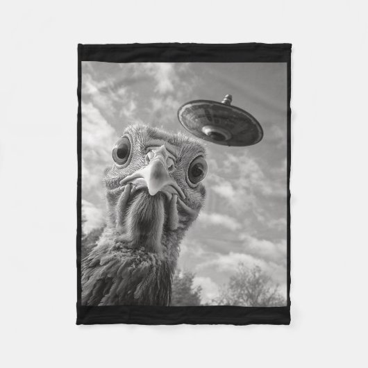 Couverture Polaire Drôle de dinde selfie Ufo Thanksgiving (Devant)