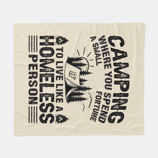 Couverture Polaire Drôle de dire de camping (Devant (Horizontal))