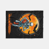 Couverture Polaire Drôle de football américain Skeleton Player Hallow (Devant (Horizontal))