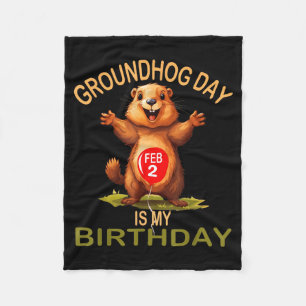 Couverture Polaire Drôle de jour de la marmotte est mon anniversaire,