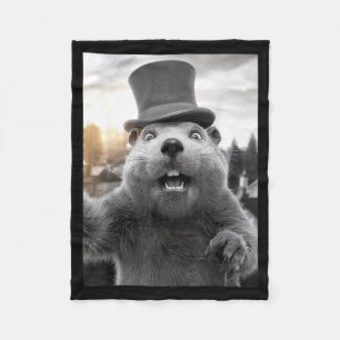 Couverture Polaire Drôle de jour de la marmotte Woodchuck Drôle de Gr
