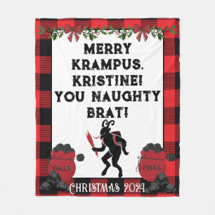 Couverture Polaire Drôle de Joyeux Krampus Noël personnalisé sur mesu