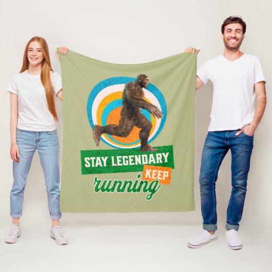 Couverture Polaire Drôle de motivation de course de Bigfoot (En situation)