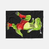 Couverture Polaire Drôle de Muay Thai T-rex - Boxe Thaïlandaise  (Devant (Horizontal))