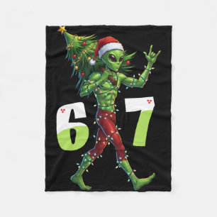 Couverture Polaire Drôle de Noël Alien Six Seven Meme 67 Chapeau de P