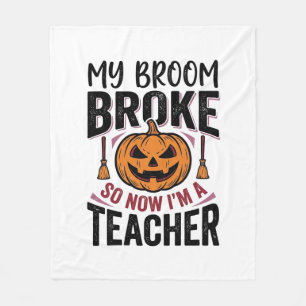 Couverture Polaire Drôle de professeur d'Halloween Balai Cassa Vector