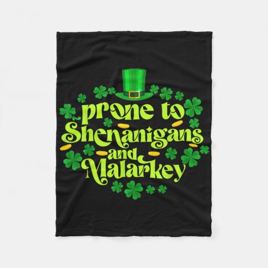 Couverture Polaire Drôle de St Patricks Day Prone aux Shenanigans et  (Devant)