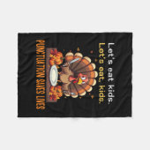 Couverture Polaire Drôle de Thanksgiving Professeur Dinde Allons Mang (Devant (Horizontal))