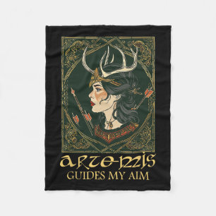 Couverture Polaire Drôle déesse grecque Artémis chasse au cerf mythol