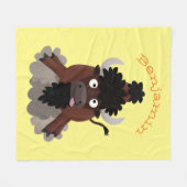 Couverture Polaire Drôle dessin animé de bison de buffle (Devant (Horizontal))