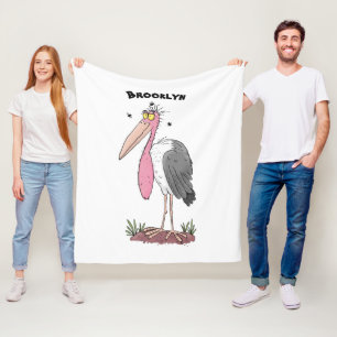 Couverture Polaire Drôle dessin animé de cigogne en marabou