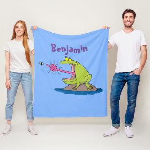 Couverture Polaire Drôle dessin animé de grenouille et mouche