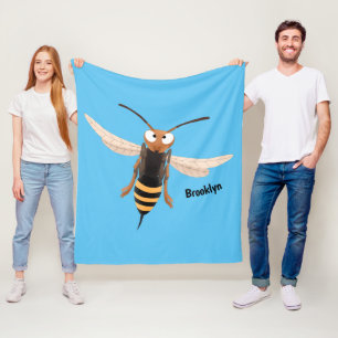 Couverture Polaire Drôle dessin animé de guêpe à cornet en colère