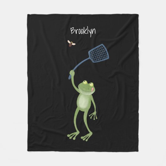 Couverture Polaire Drôle dessin animé de la mouche à bec de grenouill (Devant)