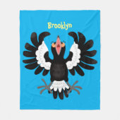 Couverture Polaire Drôle dessin animé de Magpie australienne (Devant)