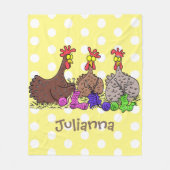 Couverture Polaire Drôle dessin animé de poulets de tricot (Devant)