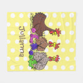 Couverture Polaire Drôle dessin animé de poulets de tricot (Devant (Horizontal))